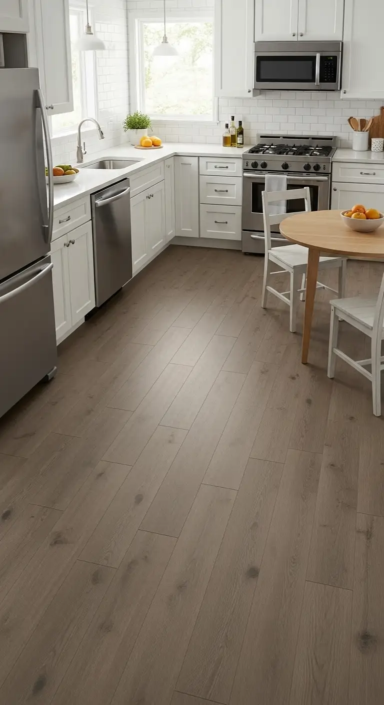 25. Taupe Vinyl Flooring