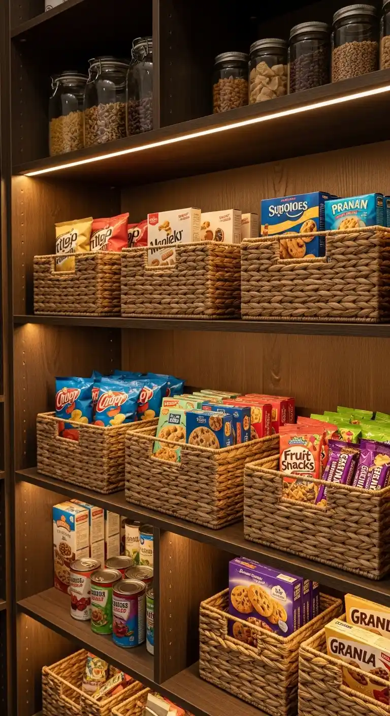 3. Basket Organization for Snacks