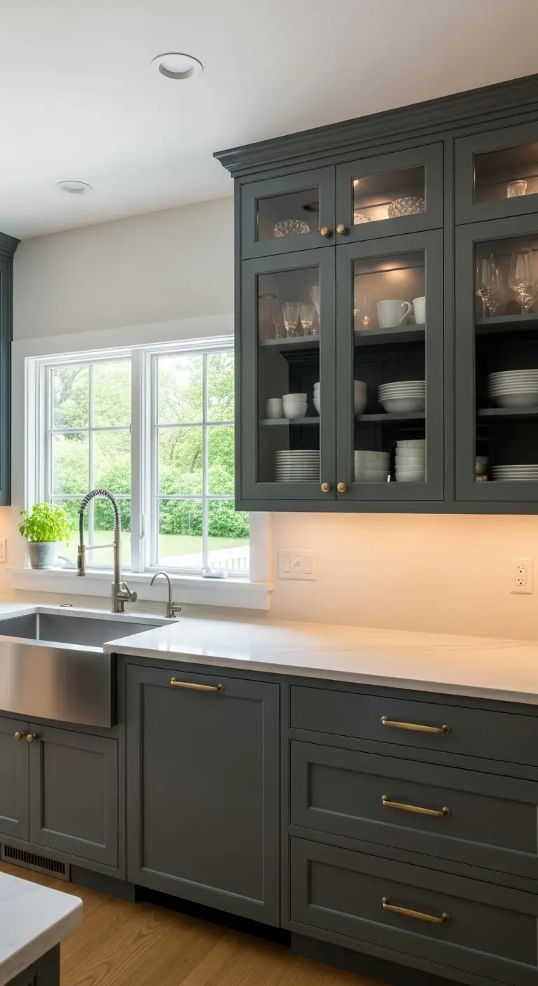 Glass-Front Upper Cabinets