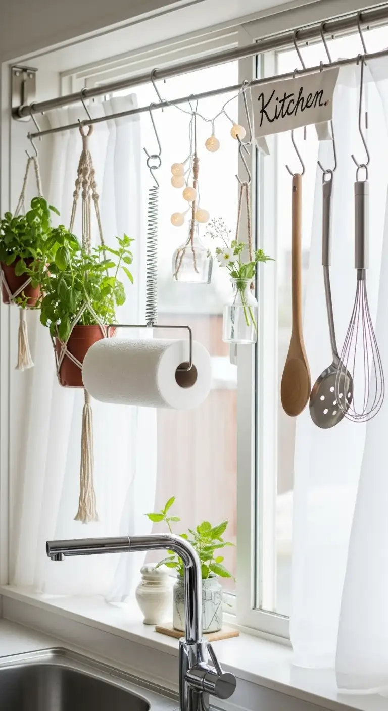 3. Hanging Rod for Utensils