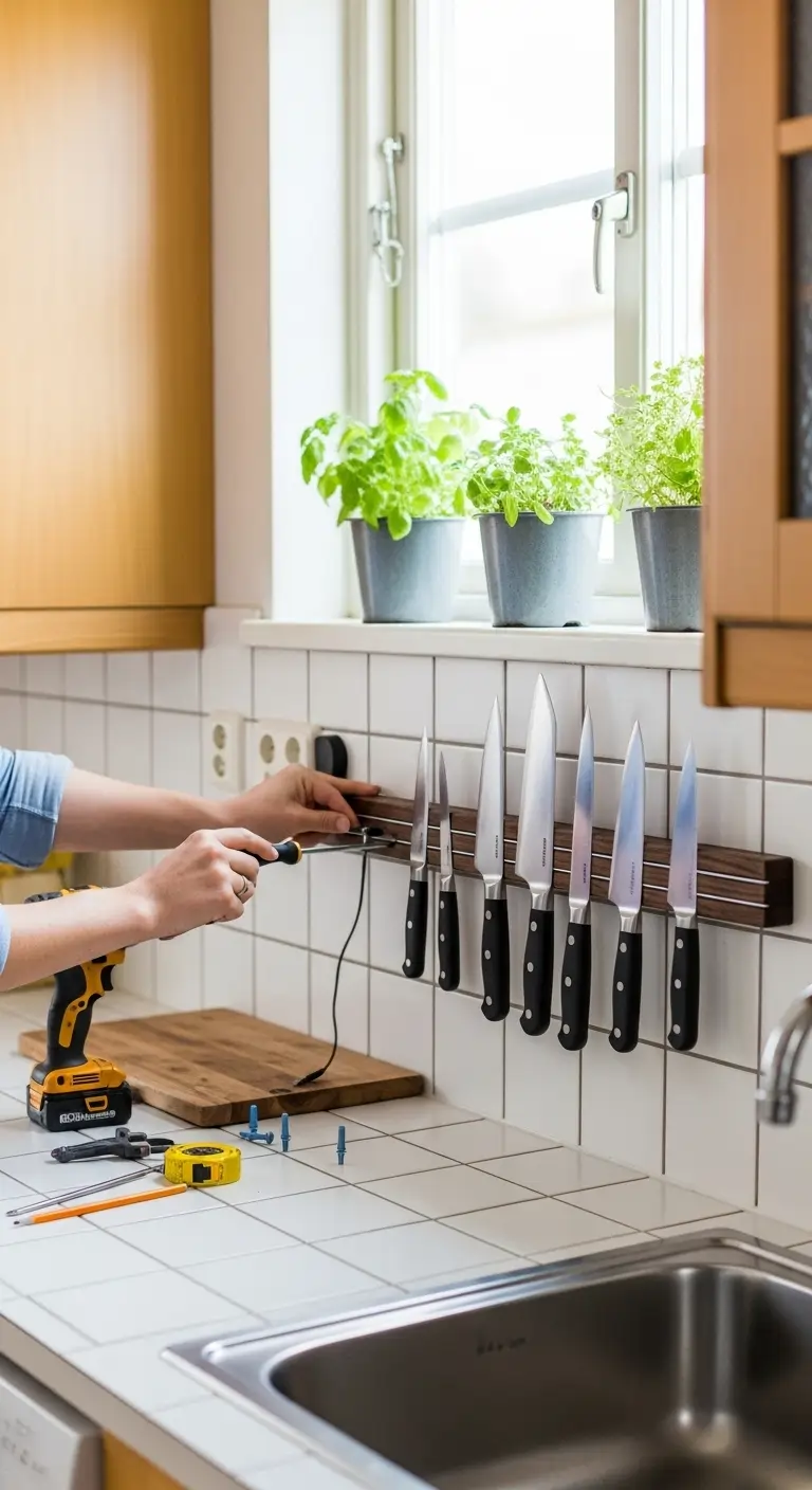 3. Install a Magnetic Knife Strip