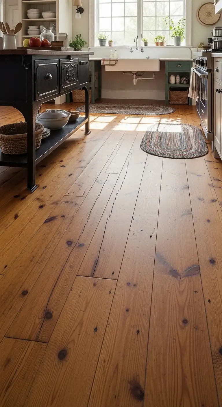 3. Rustic Pine Flooring
