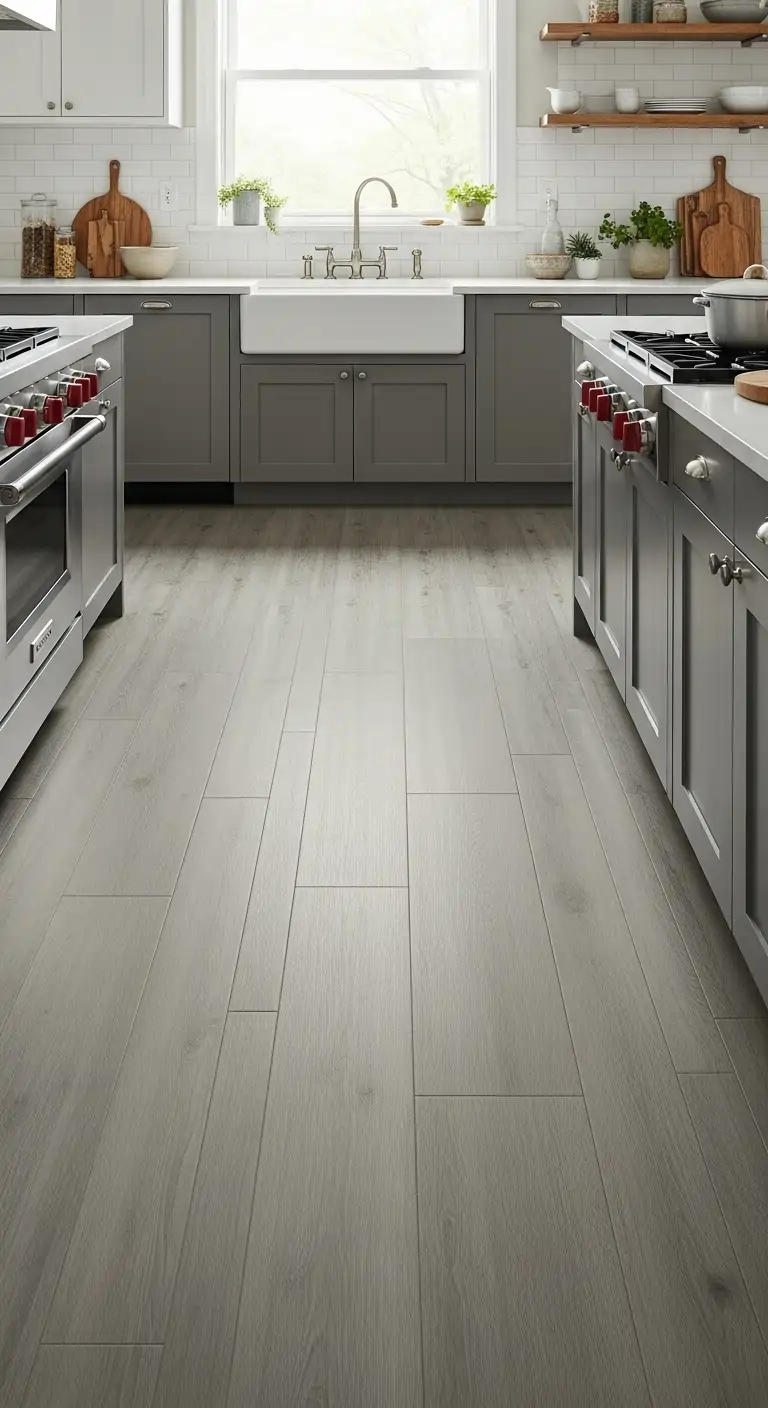 3. Soft Pebble Gray Vinyl Planks
