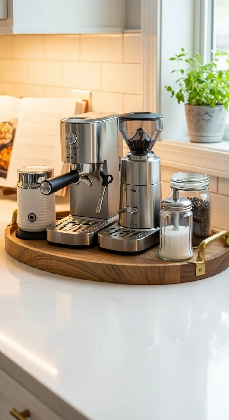 3. Use a Decorative Tray to Corral Appliance