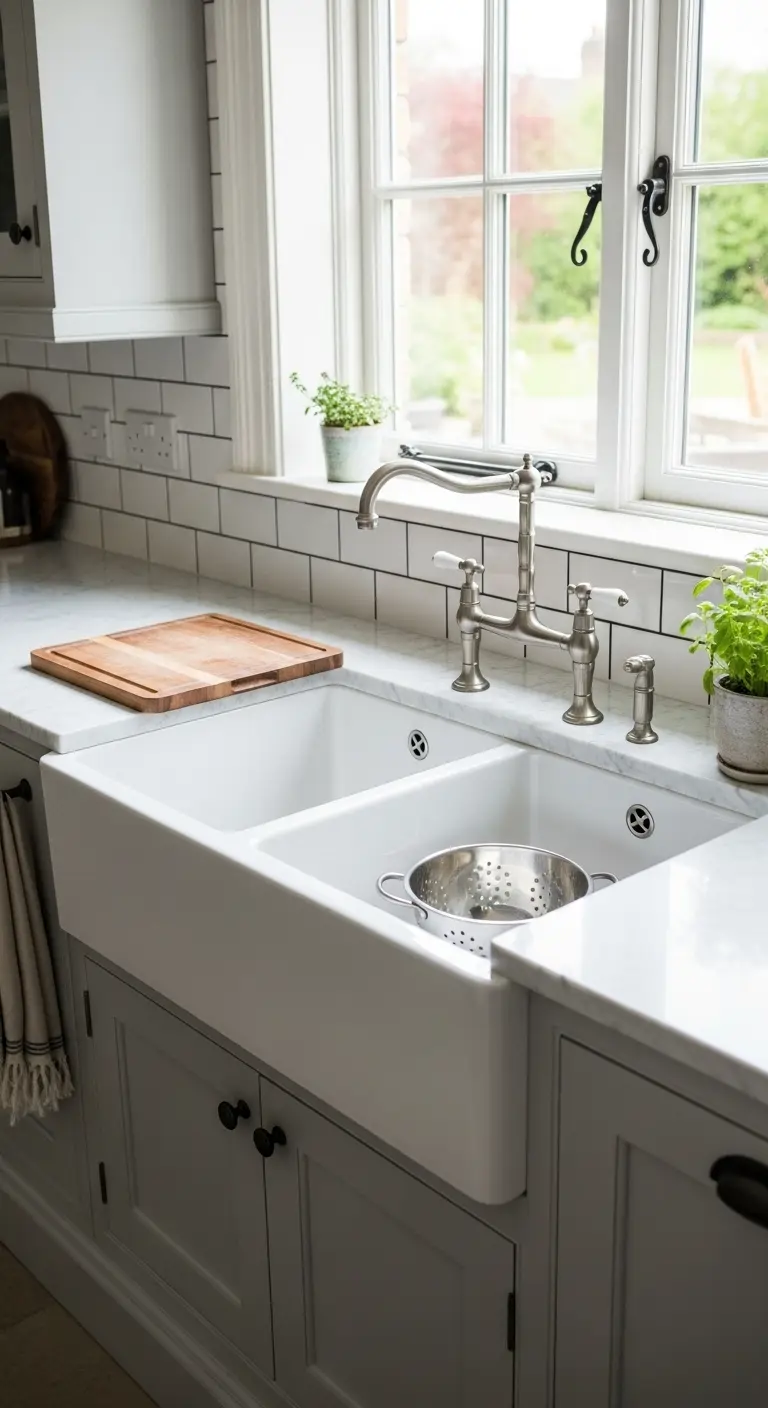 4. Double Bowl Fireclay Sink