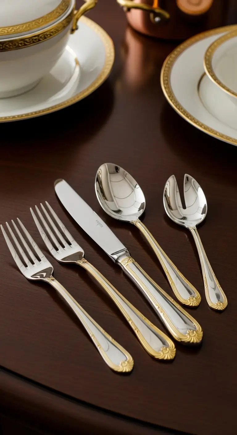 Gold-Trimmed Flatware