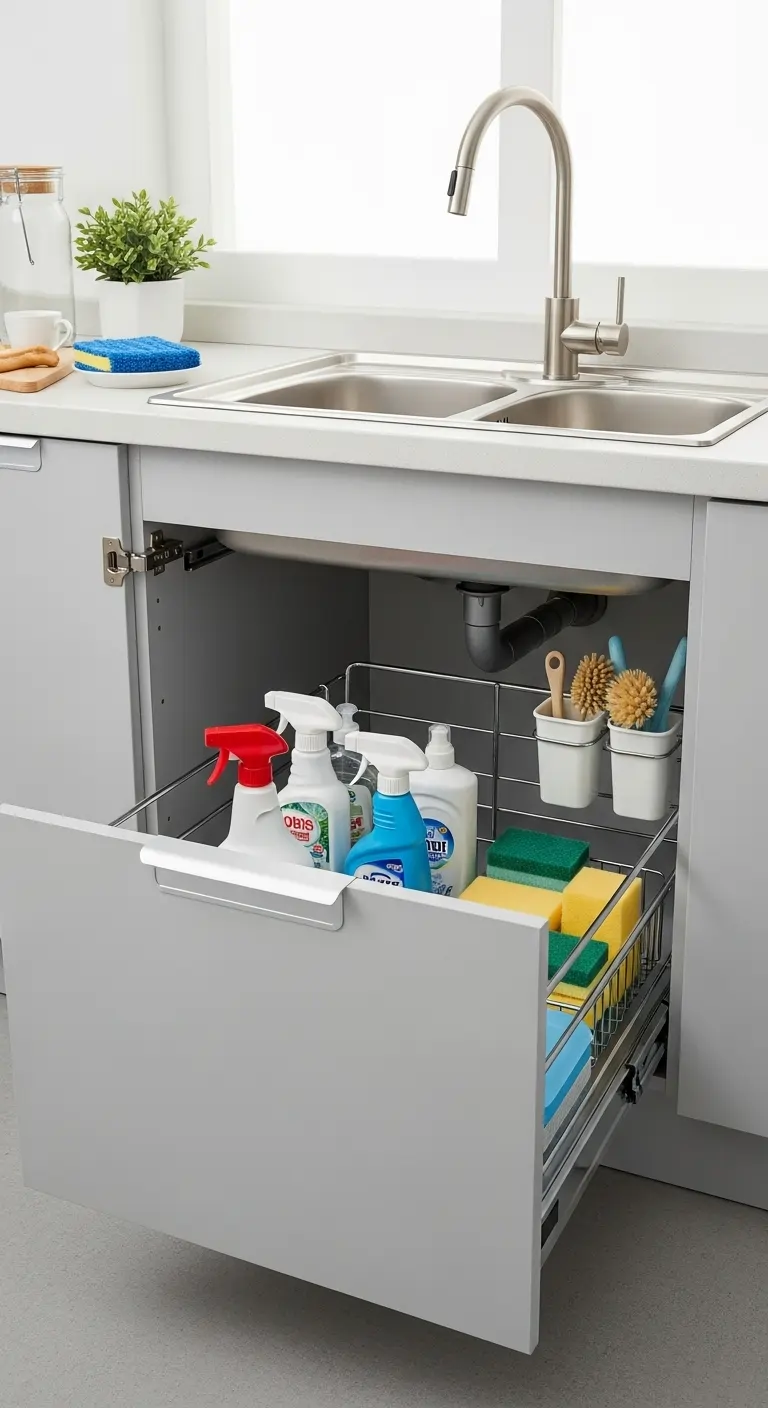 4. Install Under-Sink Pull-Out Drawers