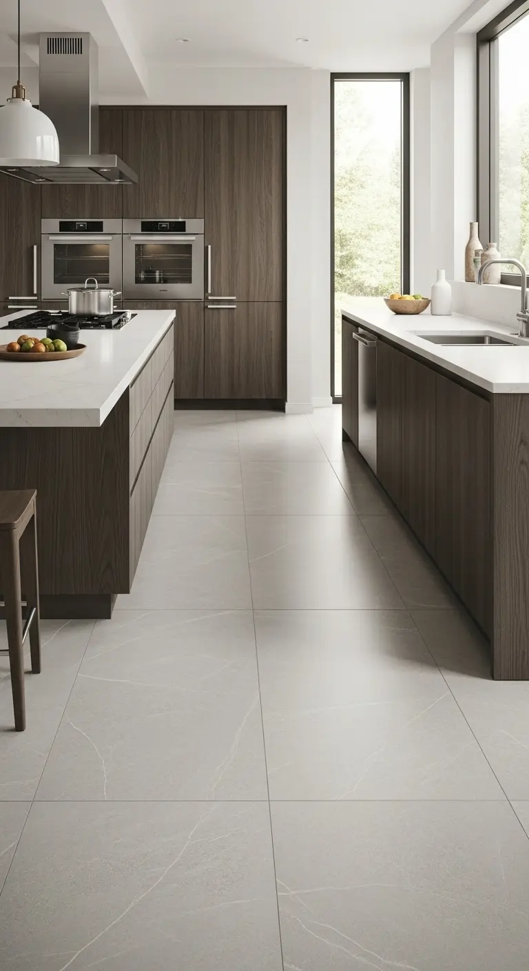 4. Large Format Porcelain Tiles