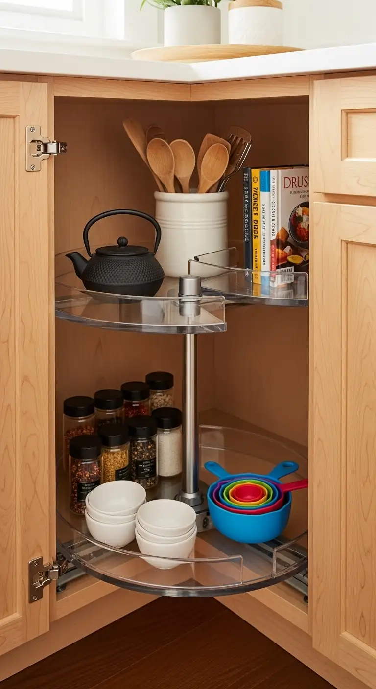 4. Lazy Susans for Corner Cabinets