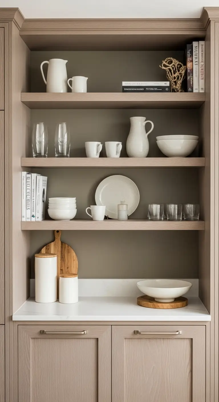 Open Shelving with Luxury Cabinets