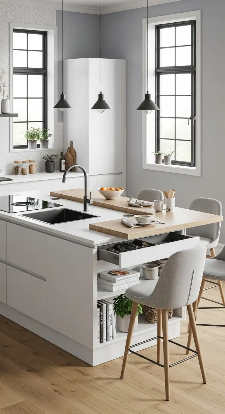 Scandinavian Kitchen Islands with Multipurpose Function