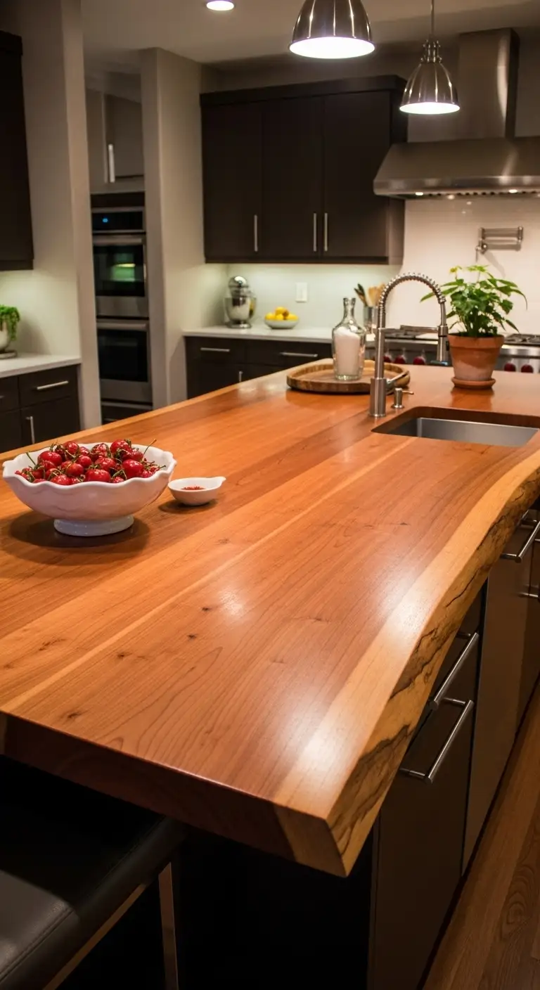 Cherry Wood Slab for Sophisticated Warmth