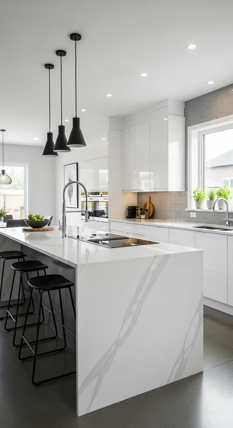 Glossy White Cabinets