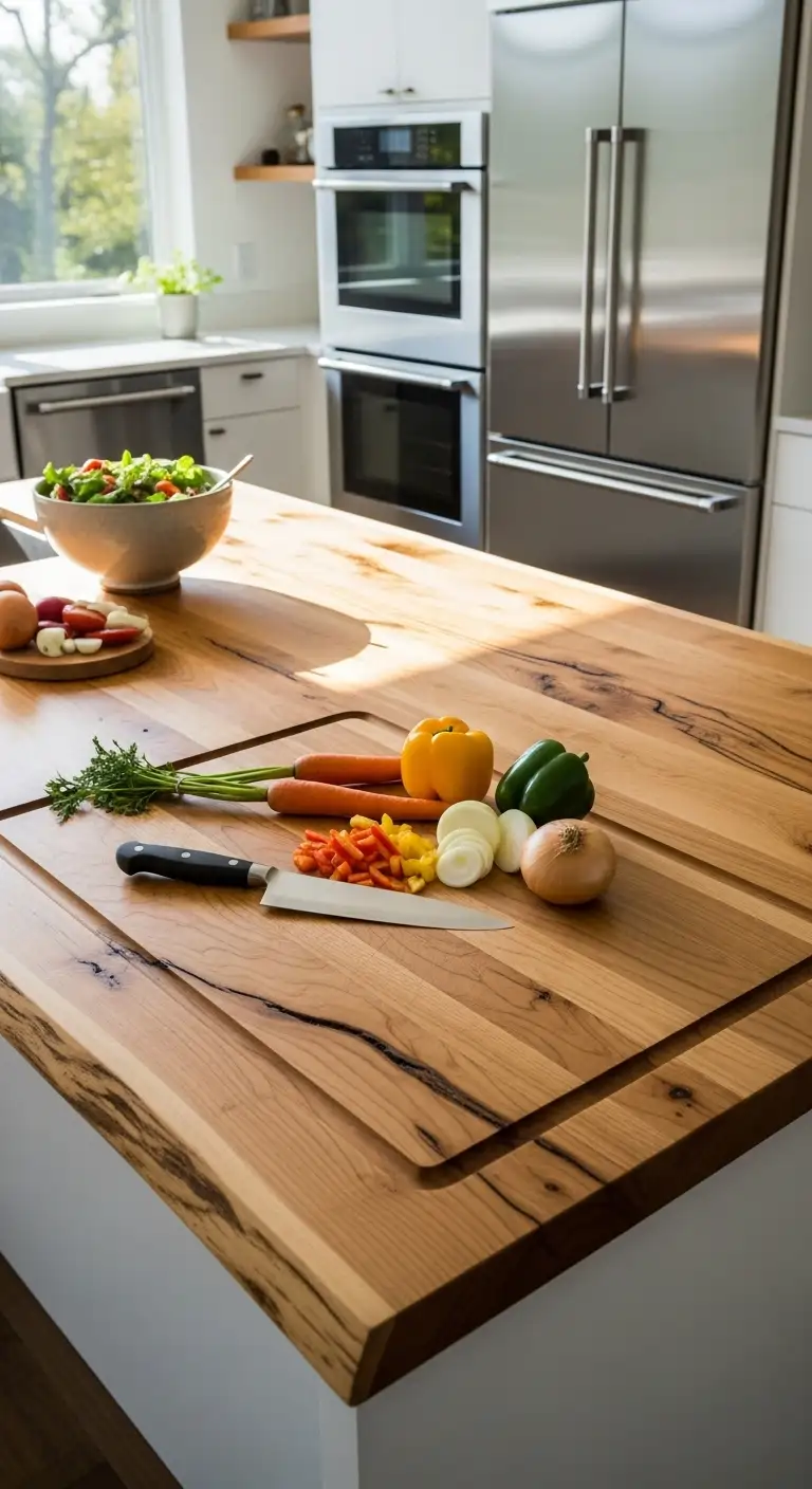 Maple Slab with Integrated Cutting Board