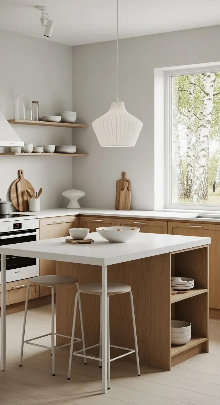 . Marble Top Scandinavian Island