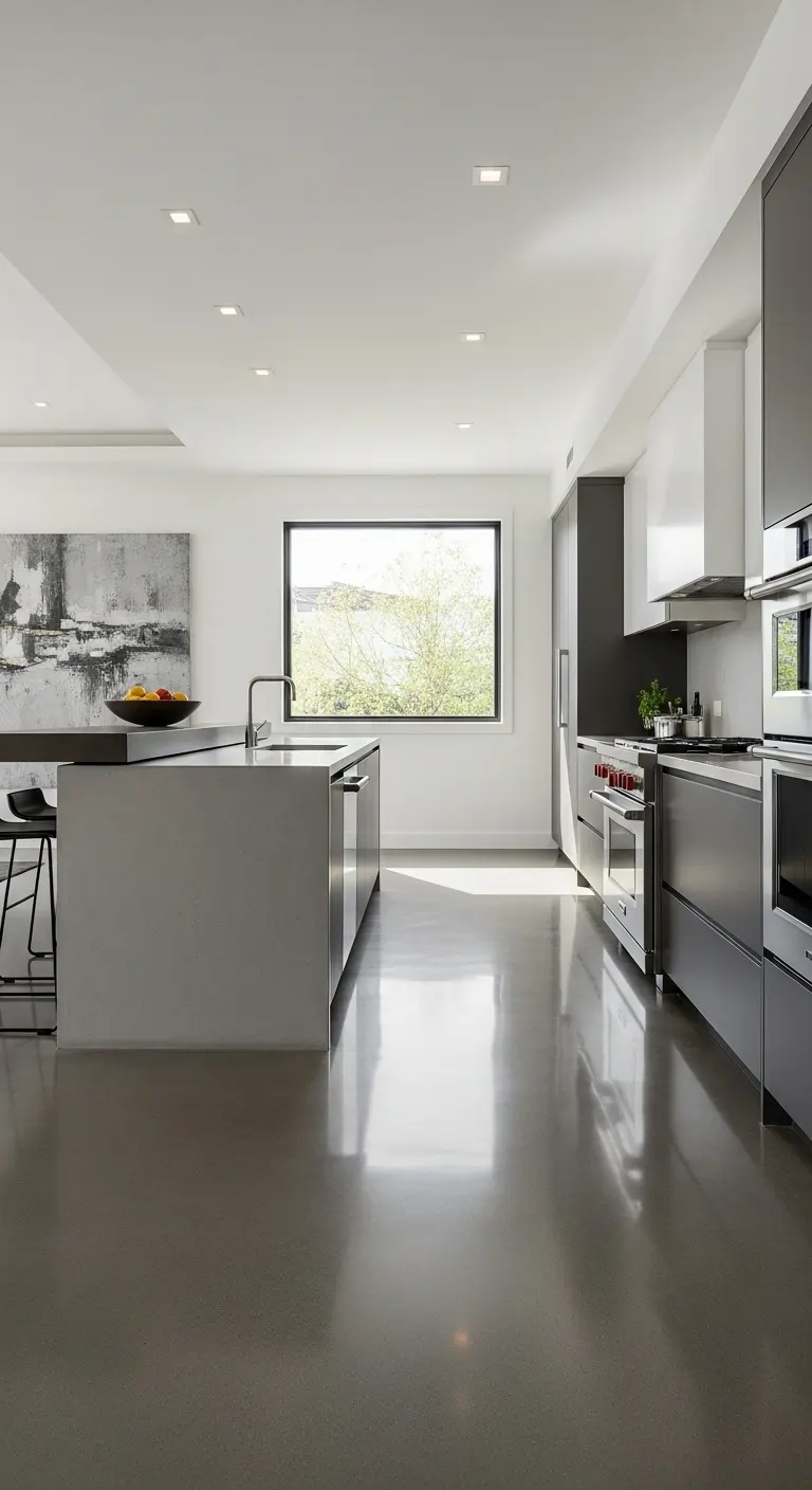 5. Polished Concrete Grey Flooring