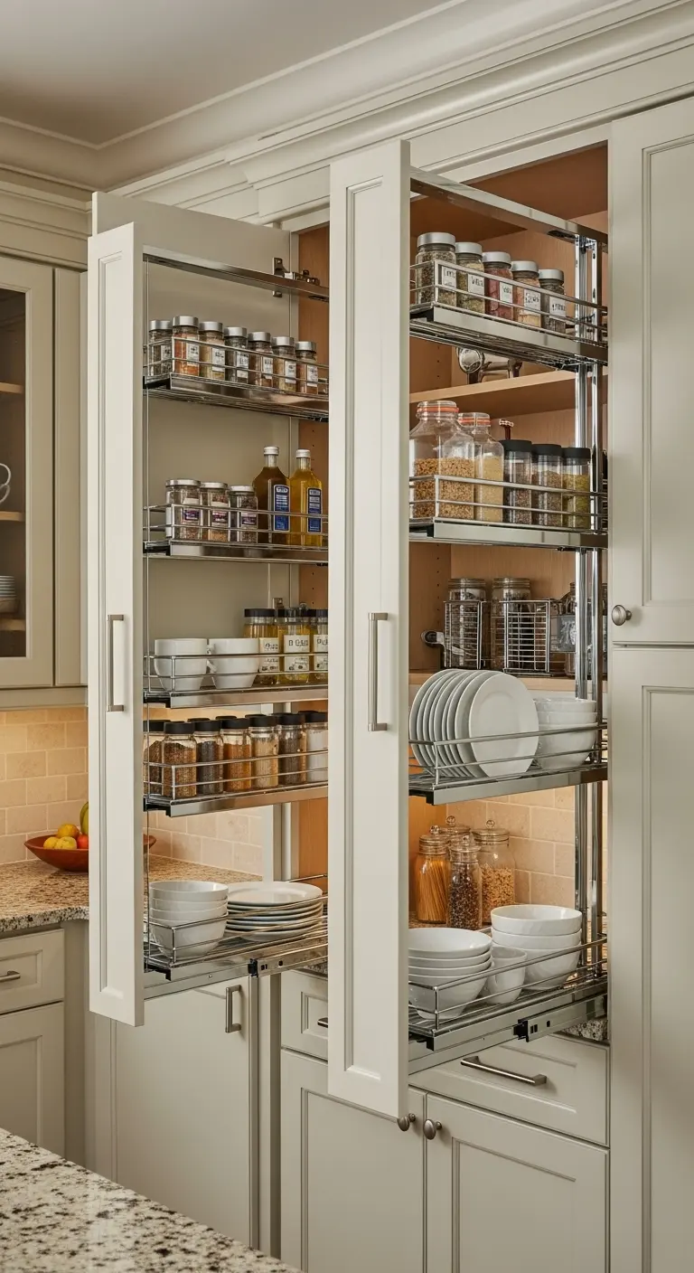 5. Pull-Down Racks for Upper Cabinets