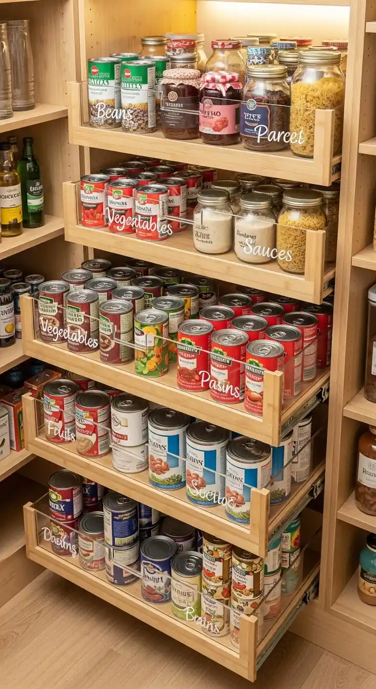 5. Pull-Out Drawers for Cans and Jars