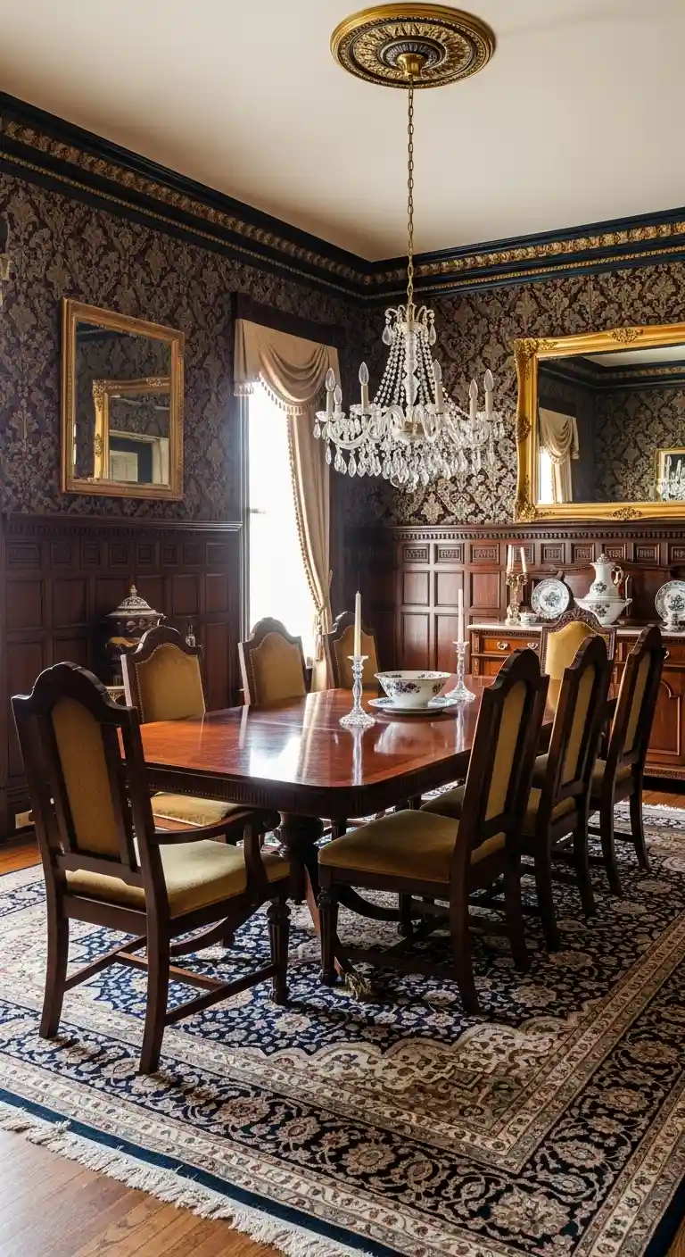 5. Victorian-Style Wainscoting Dining Room