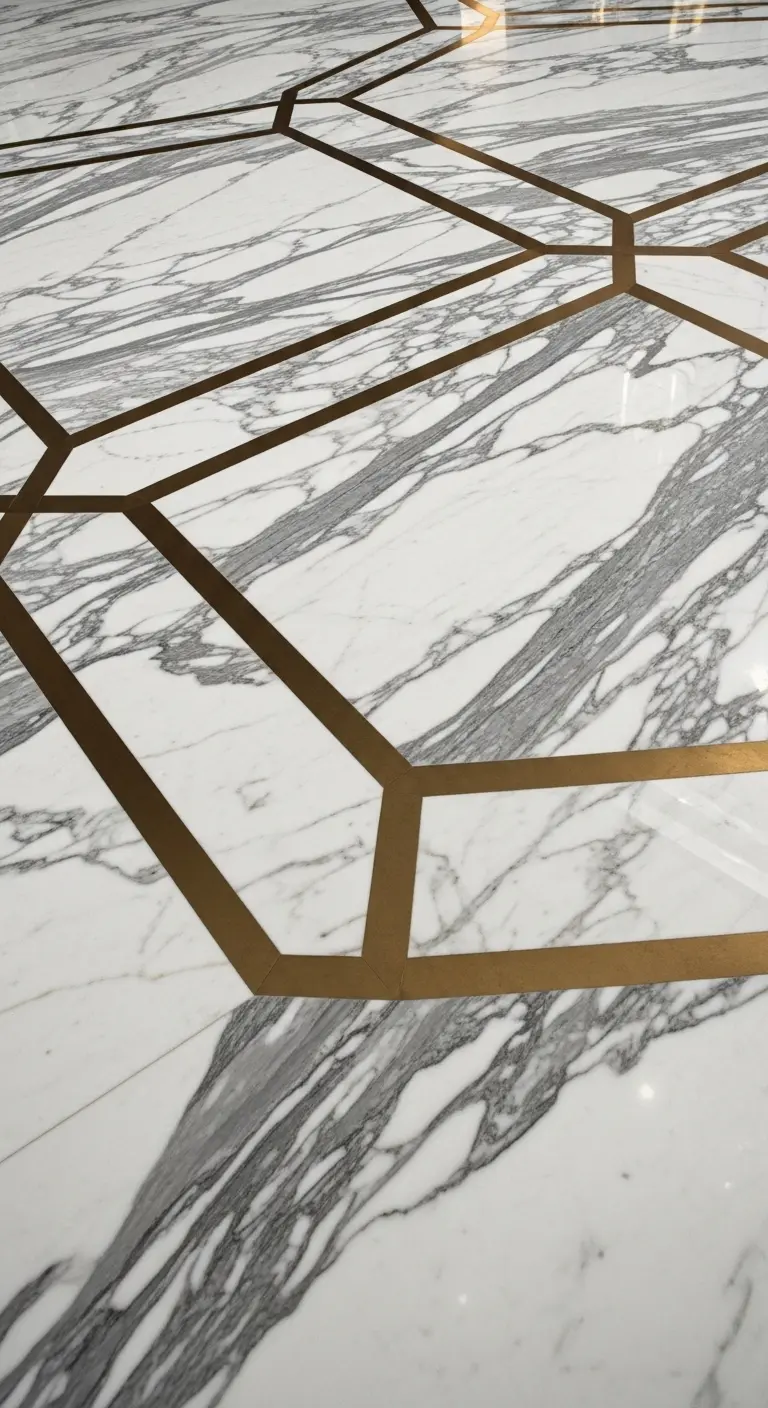 Calacatta Marble with Metallic Accents