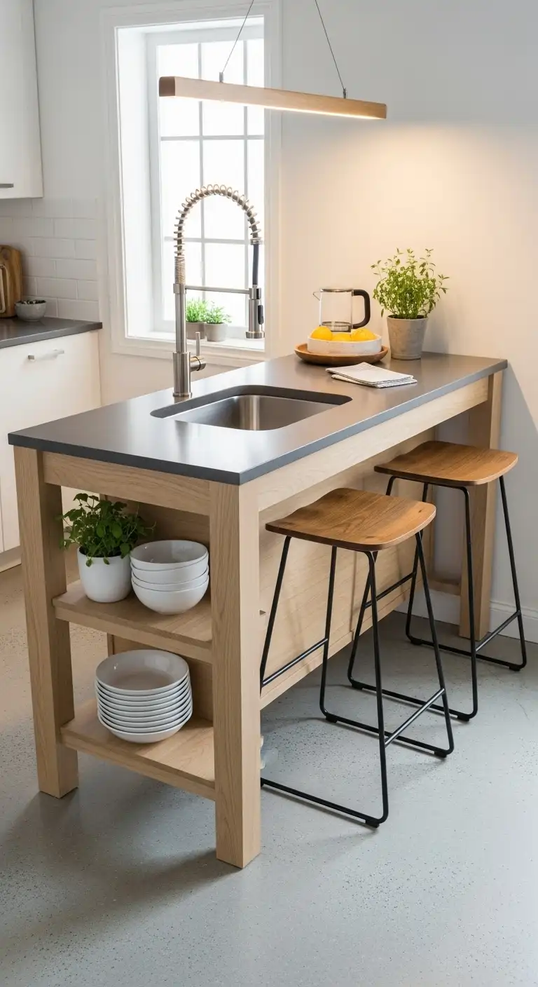 6. Compact Island for Small Kitchens
