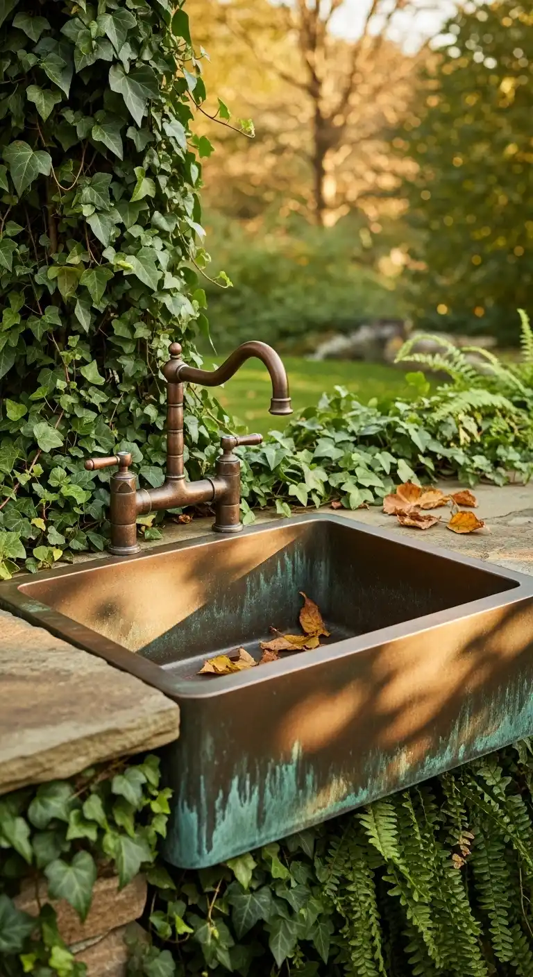 6. Copper Sink with Weathered Patina