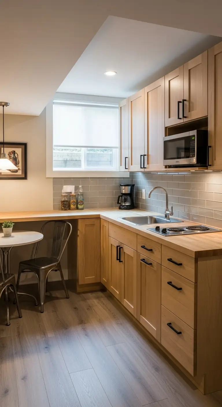 Corner Basement Kitchenette