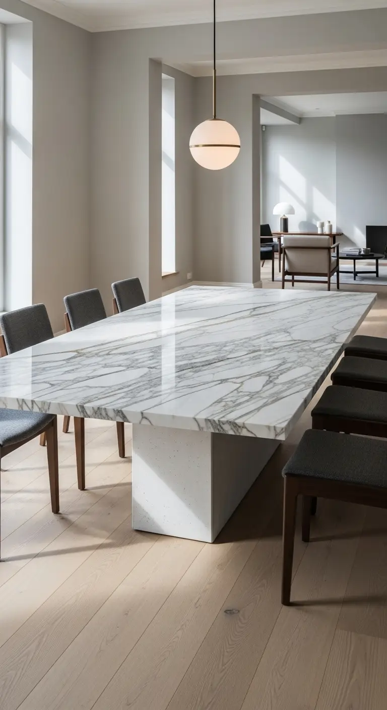 6. Floating Table Design with Hidden Support