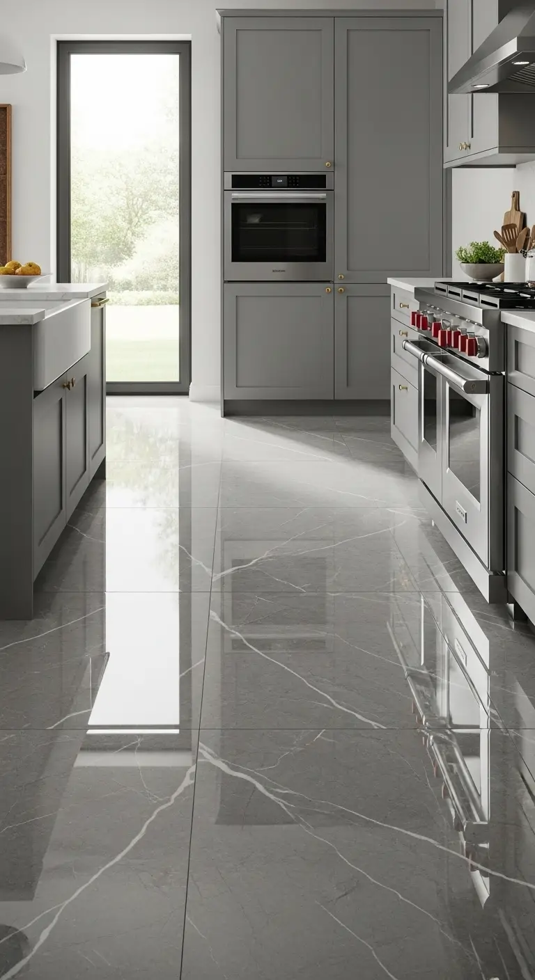 6. Grey Marble Tiles