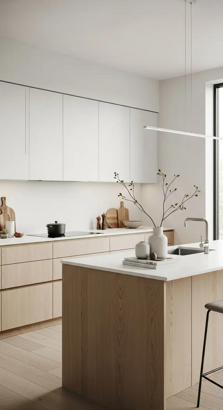 Handleless Scandinavian Cabinets for a Sleek Finish