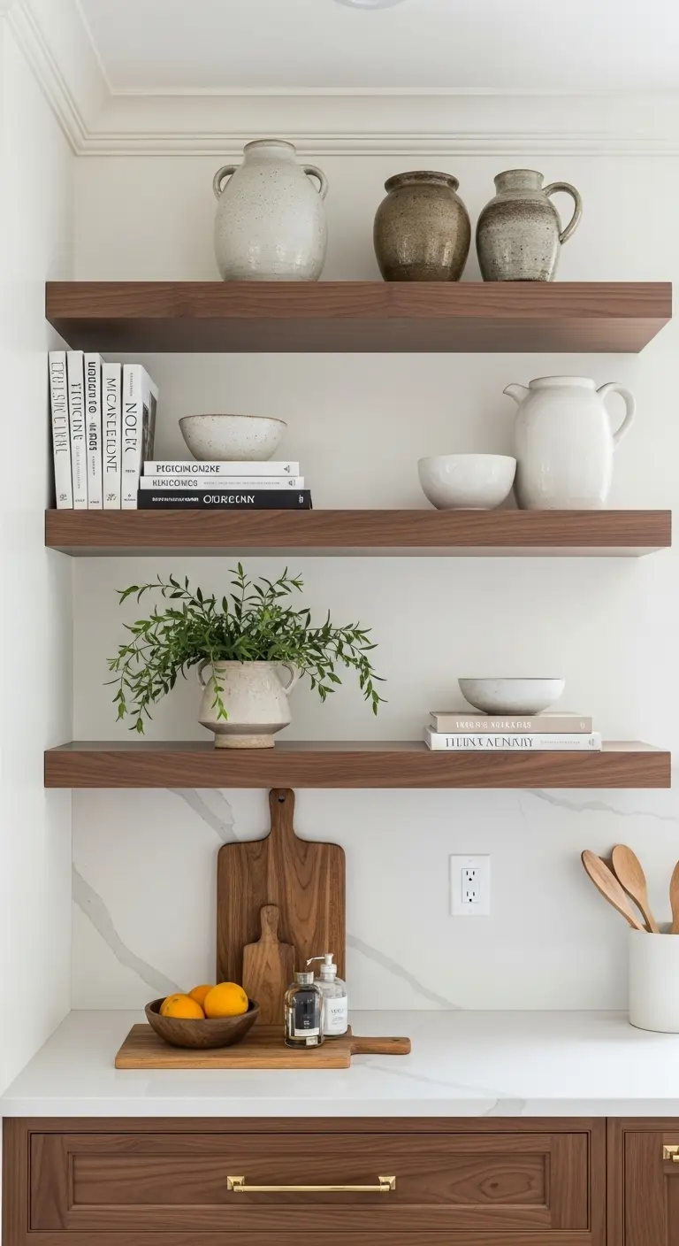 Open Shelving with Curated Decor