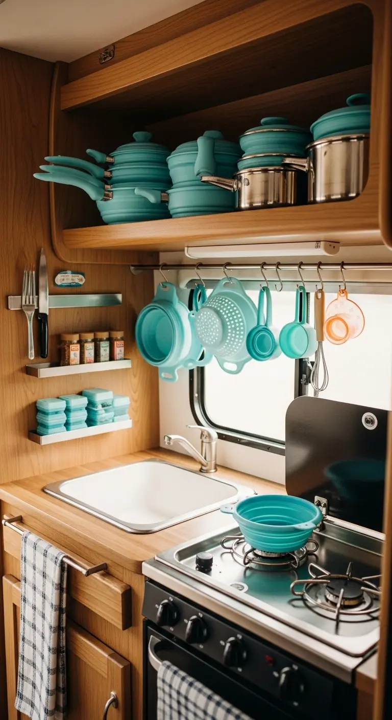 6. Opt for Collapsible Cookware