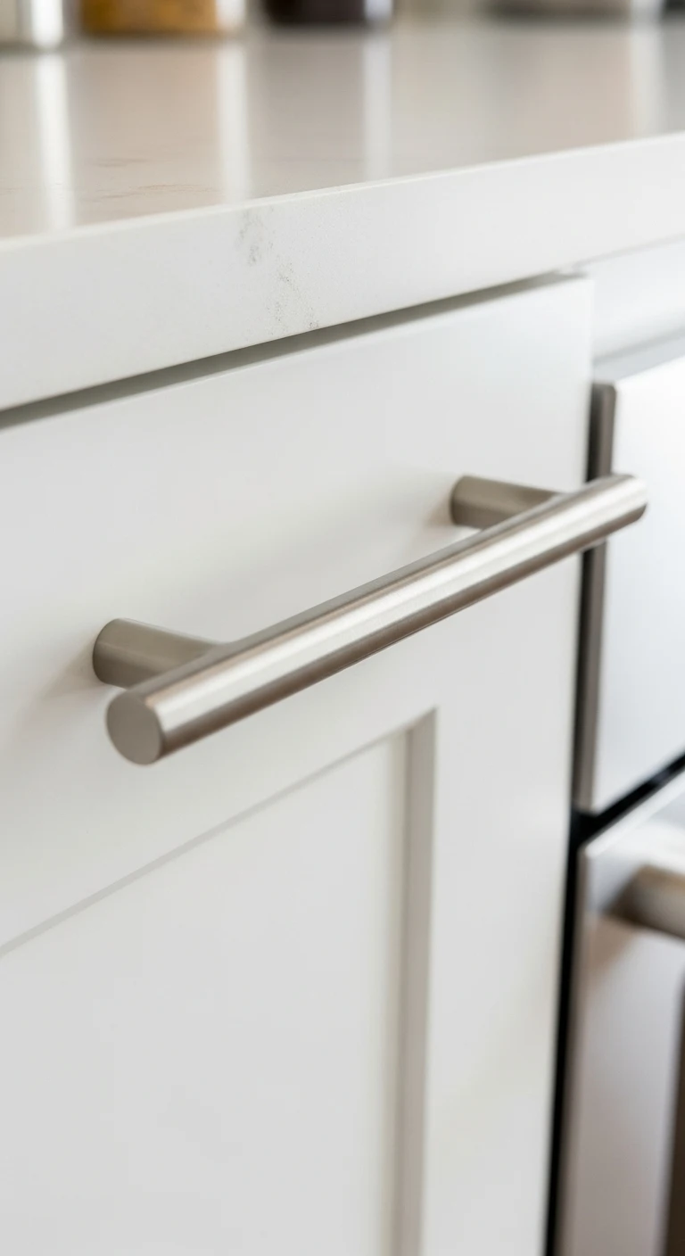 Satin Nickel Handles for Subtle Sophistication