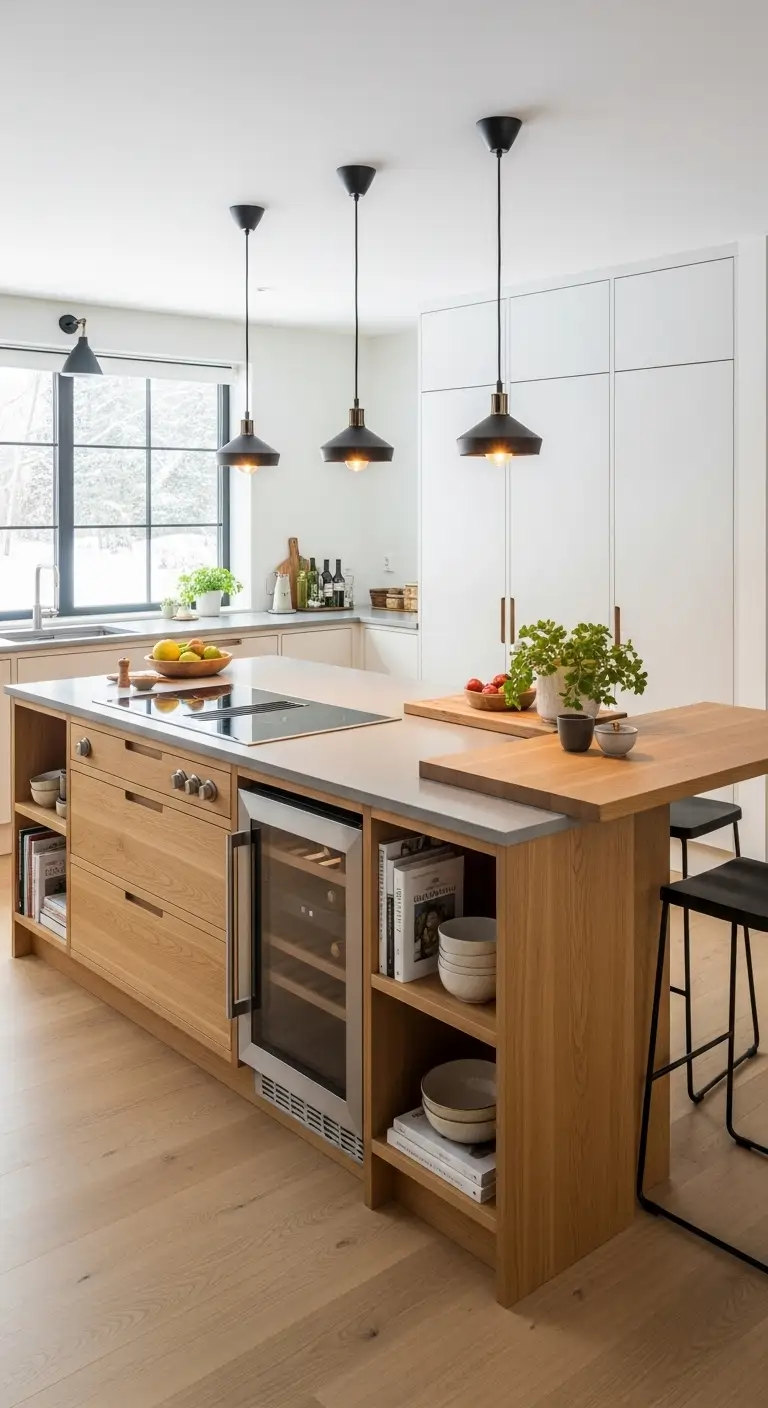 Scandinavian Kitchen Islands with Multifunctional Design