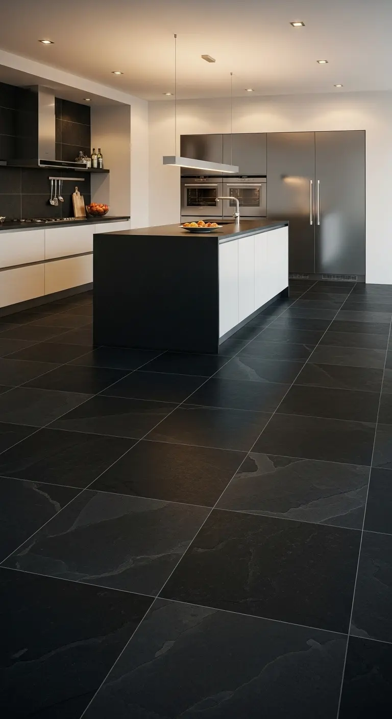 7. Black Slate Tiles