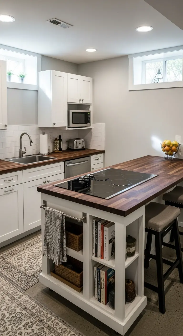 Compact Island with Stove Integration