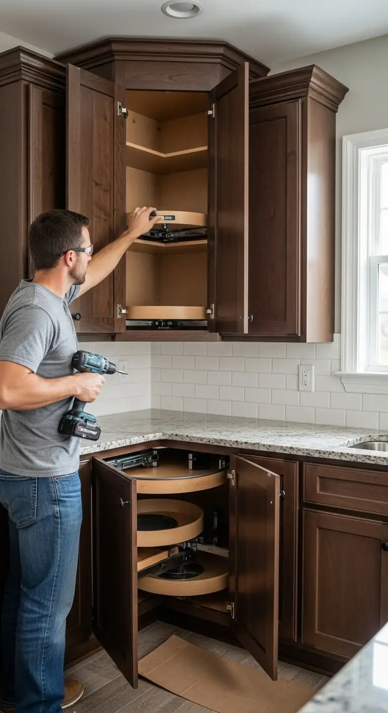  Corner Cabinets with Lazy Susans