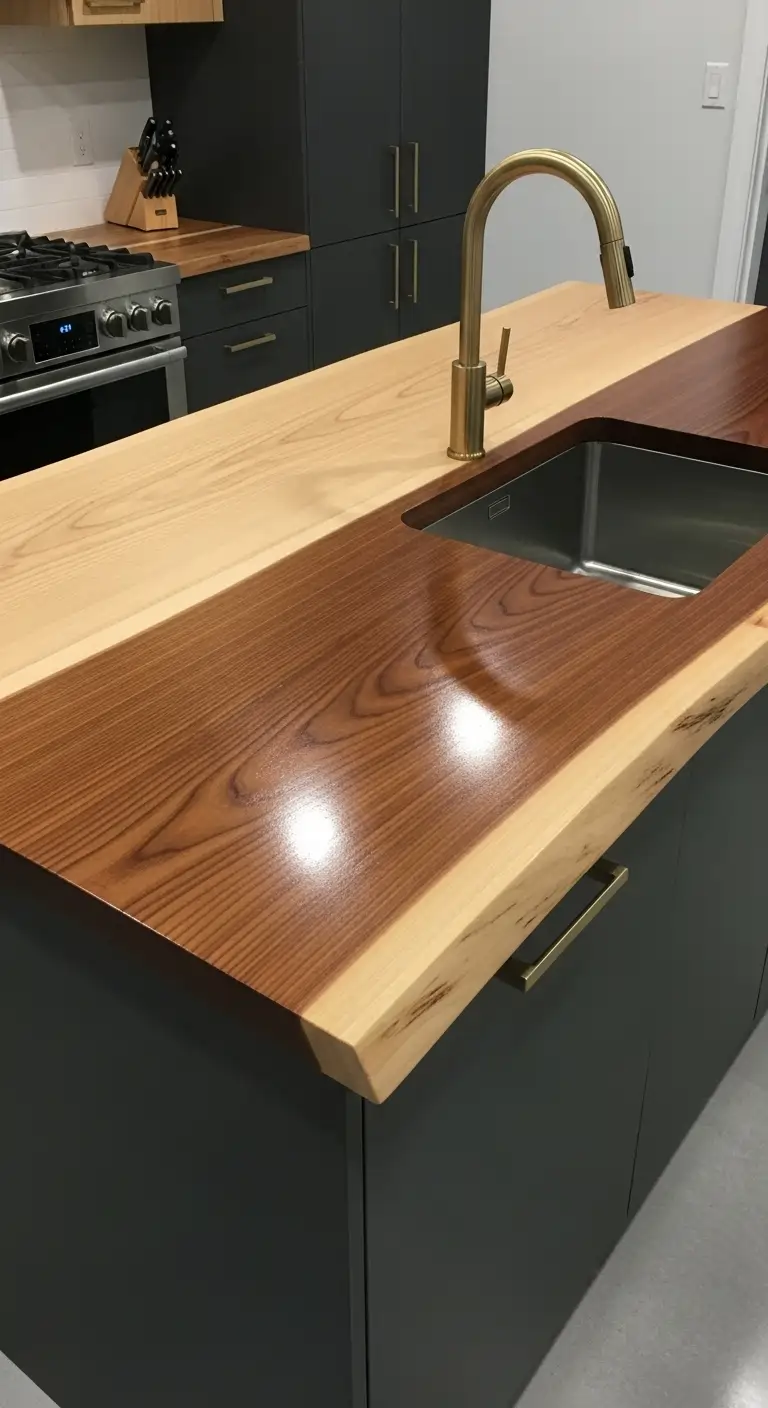 Hickory Slab with Two-Tone Effect