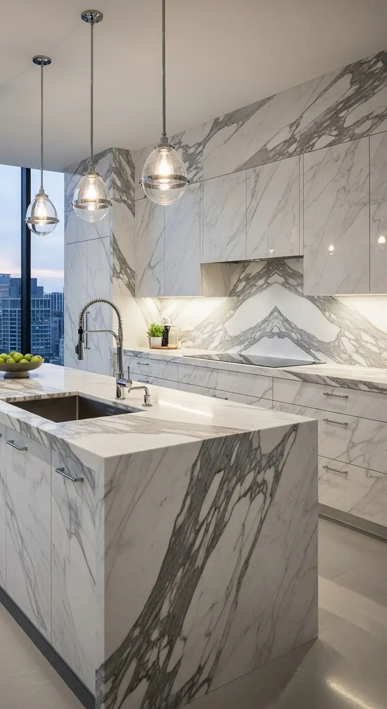 Marble-Front Cabinets