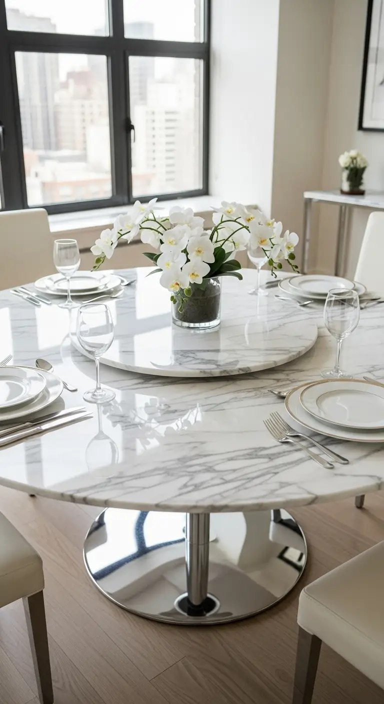 7. Round Table with Lazy Susan Feature