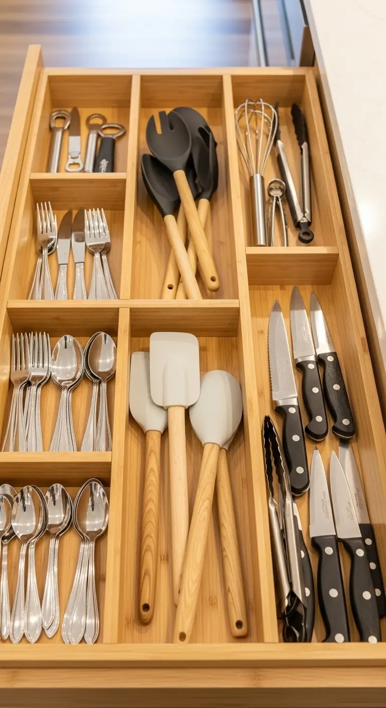 7. Use Drawer Dividers for Utensils