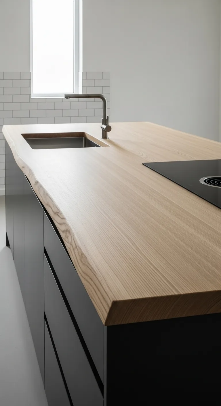 Ash Wood Slab with Modern Minimalist Look