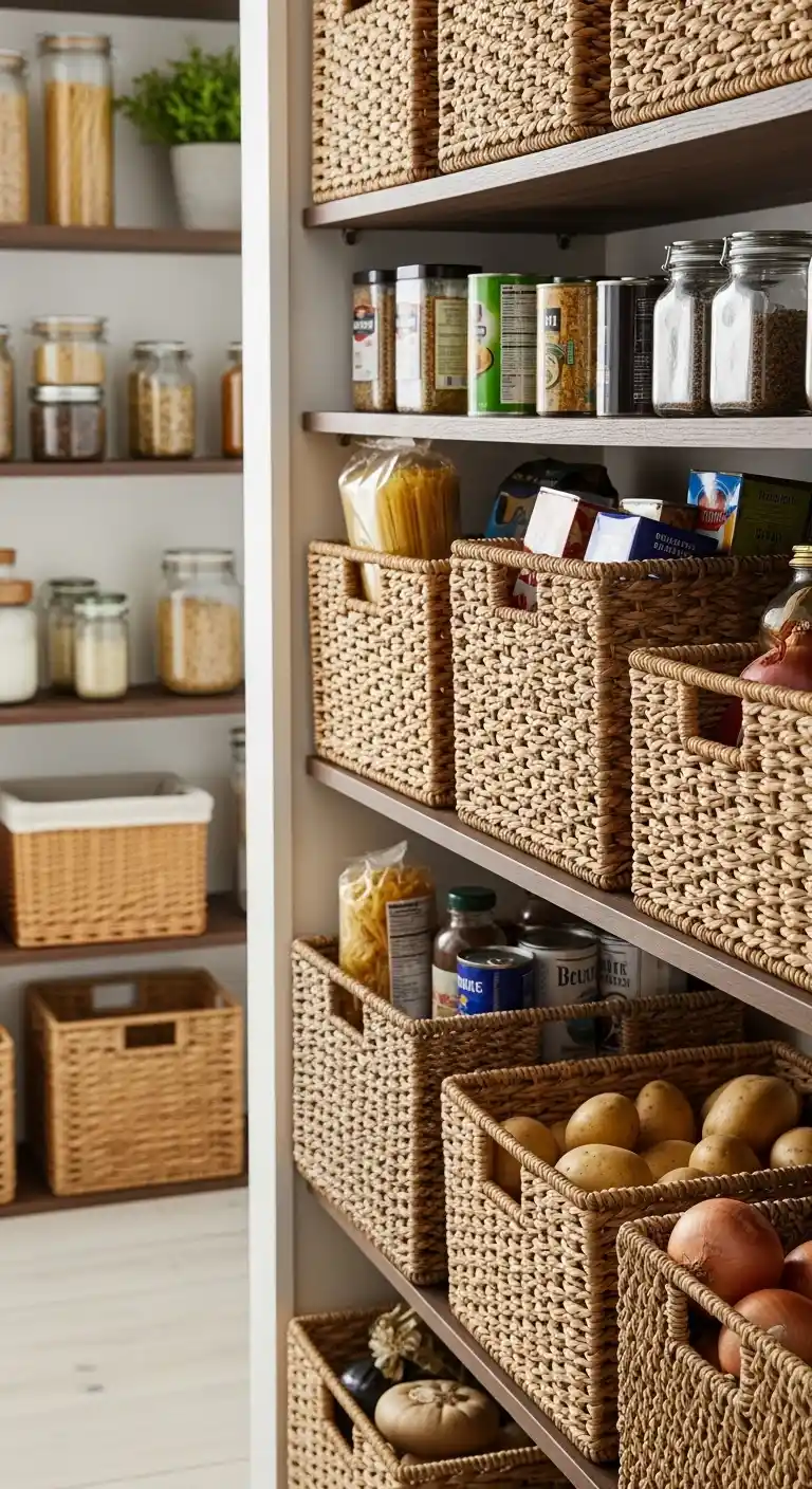 8. Baskets with Handles for Easy Access