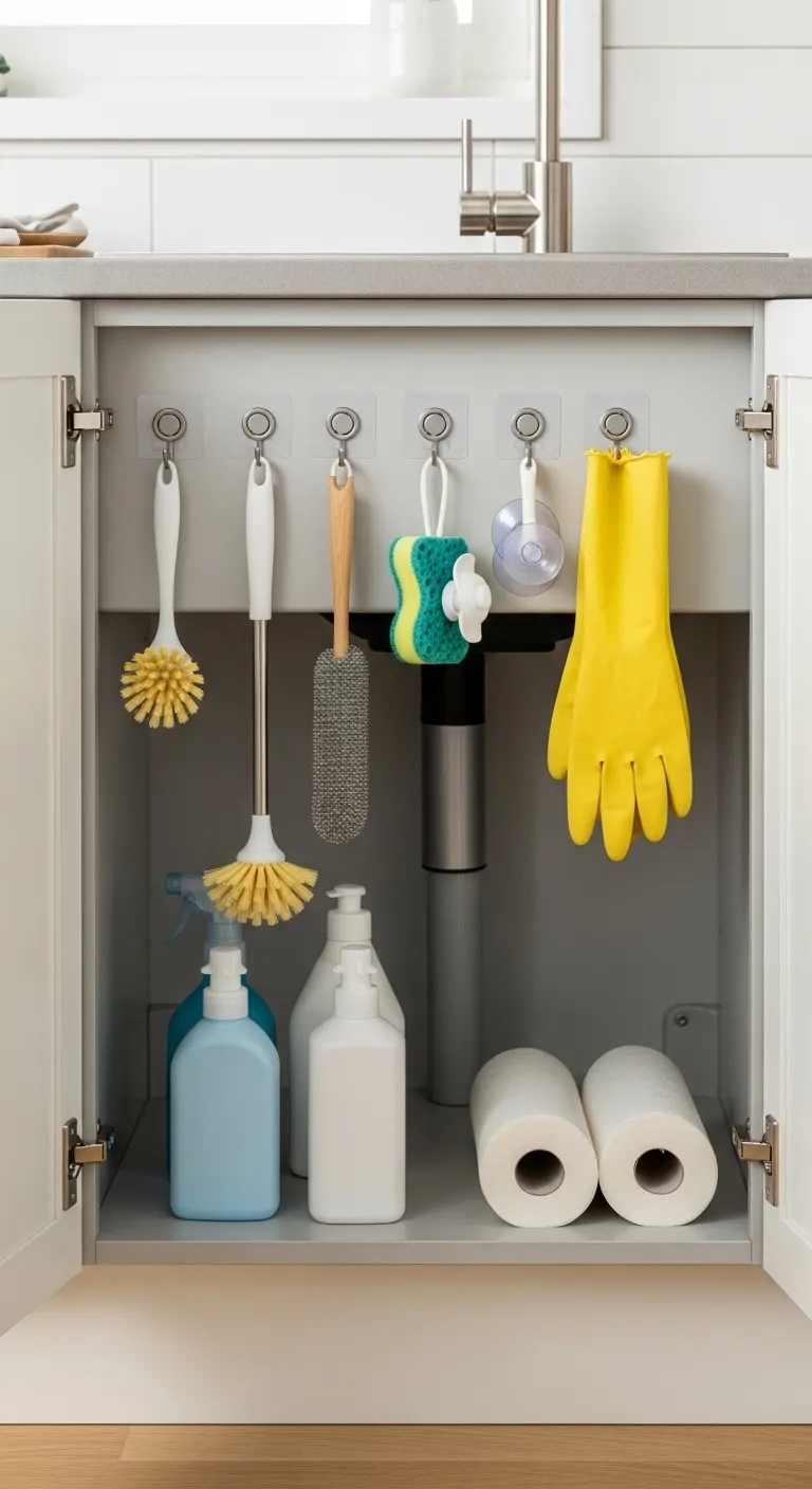 8. Hang Hooks Inside Cabinet Doors