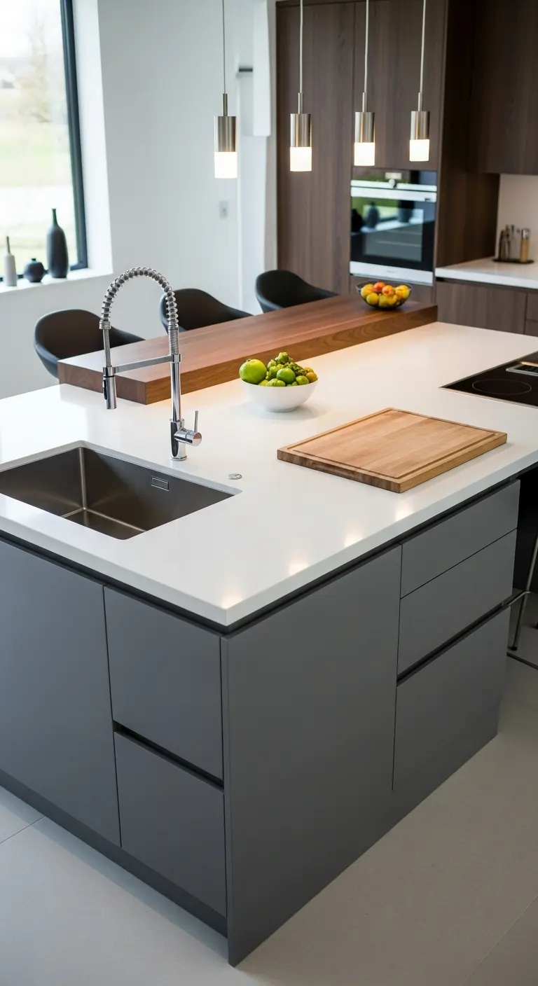 8. Multi-Functional Island with Prep and Sink