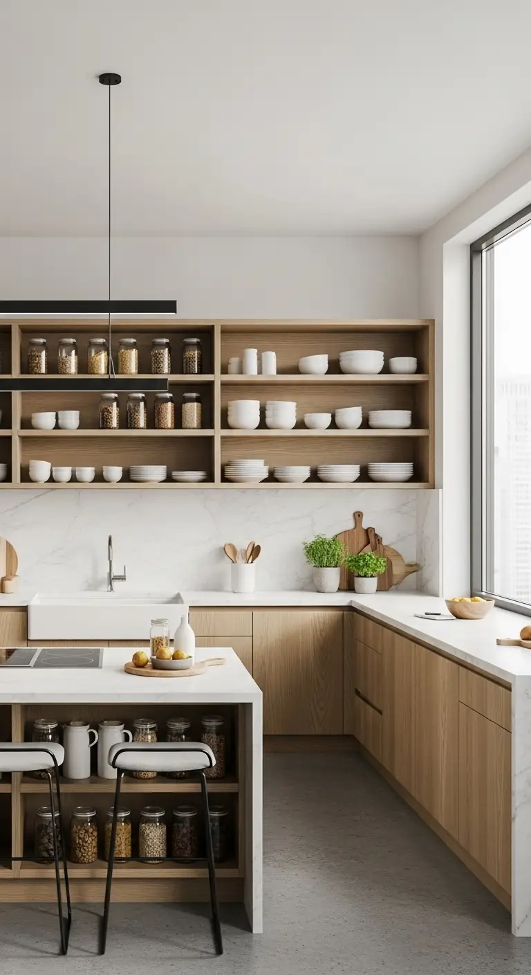 Open Shelving Cabinets