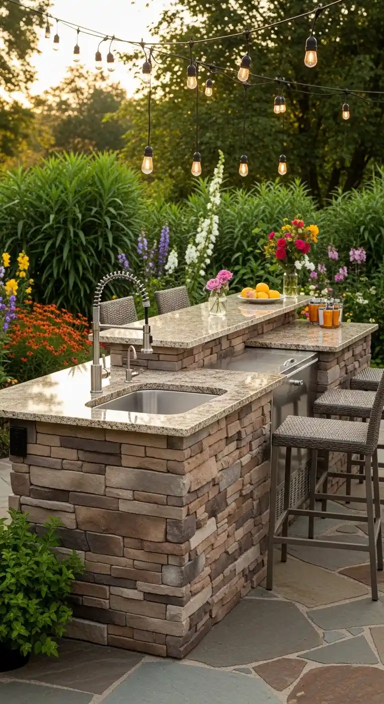 8. Outdoor Island Sink with Bar Area