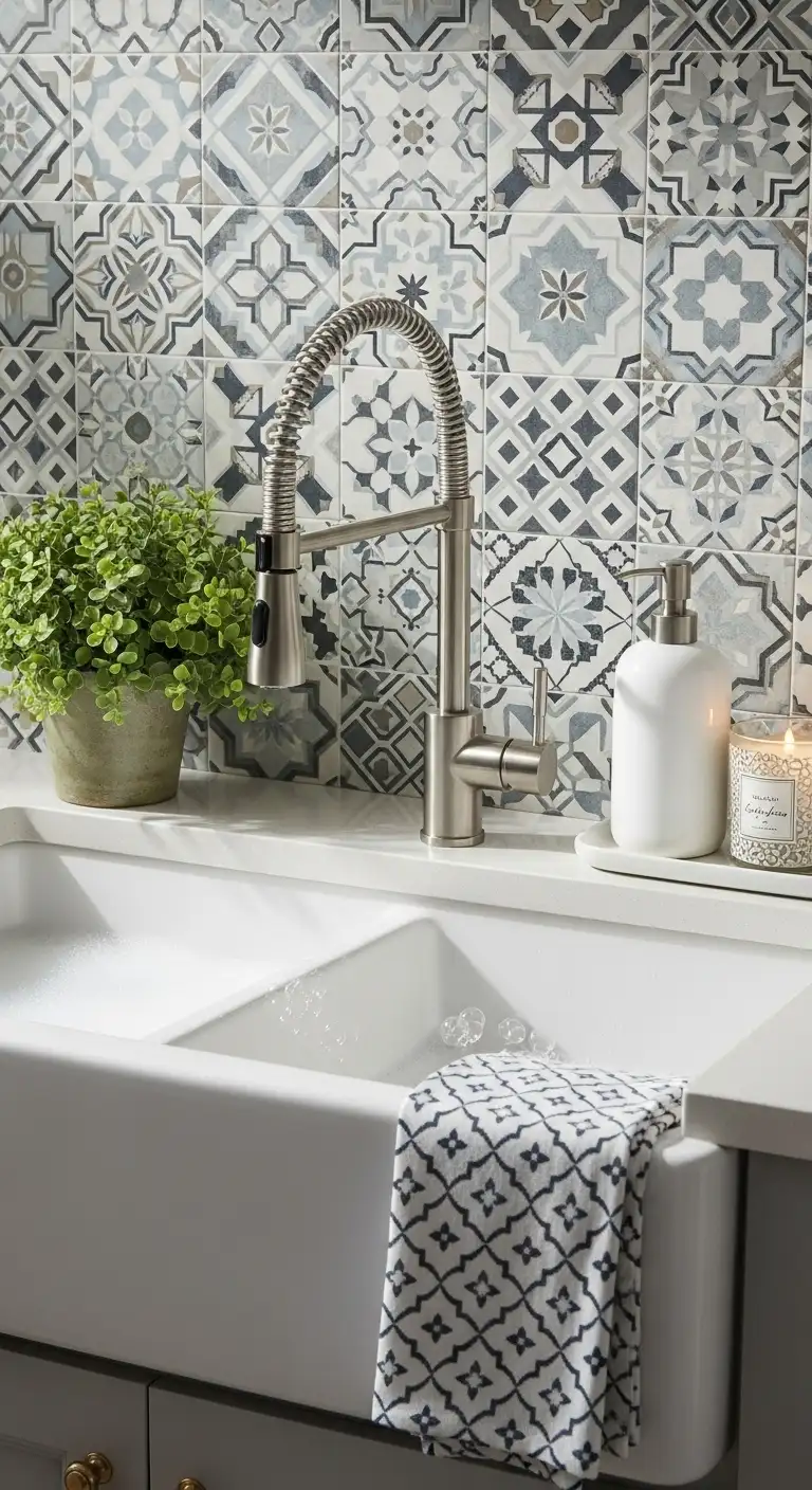 8. Patterned Backsplash
