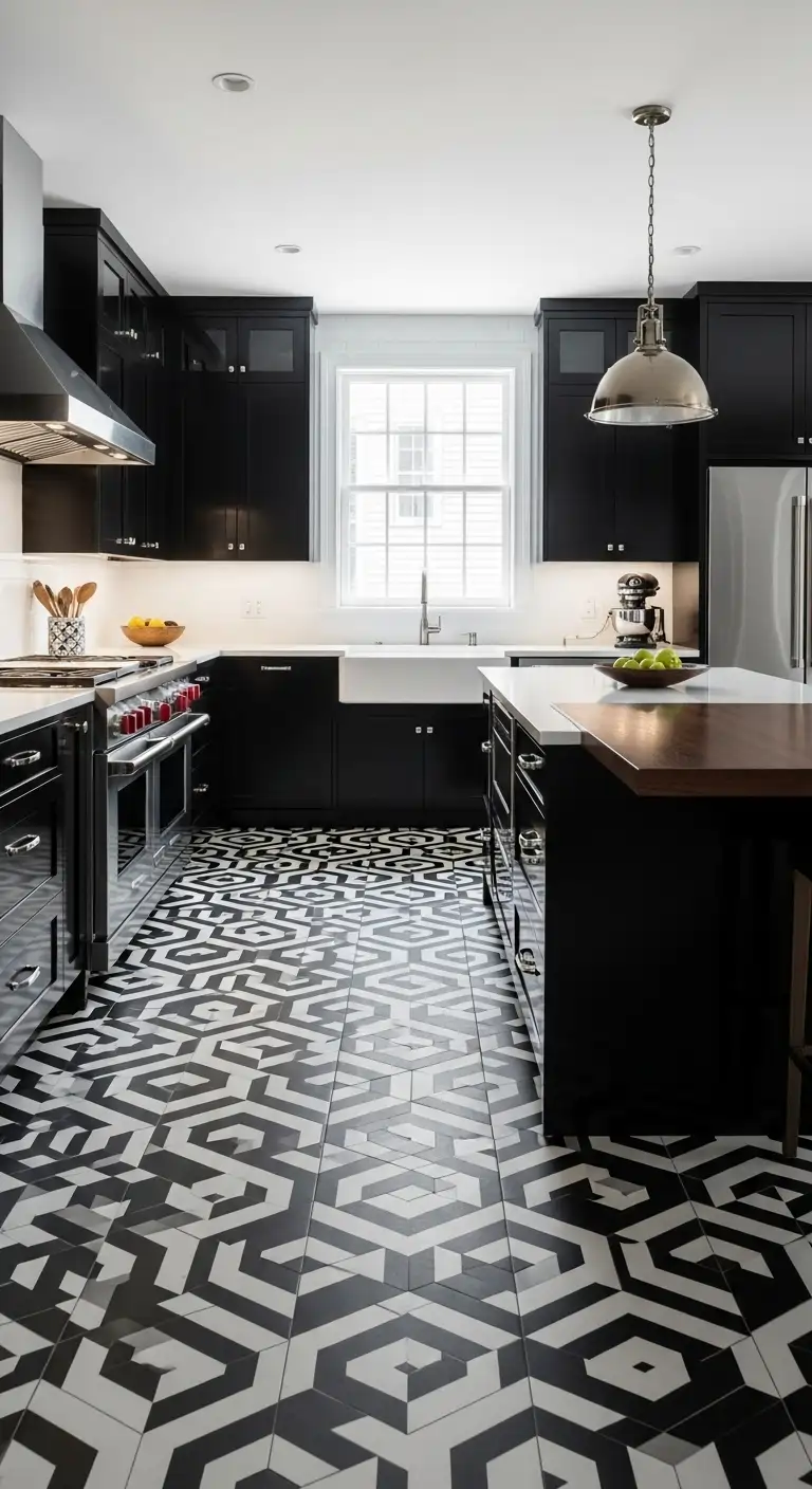 8. Patterned Black and White Tiles
