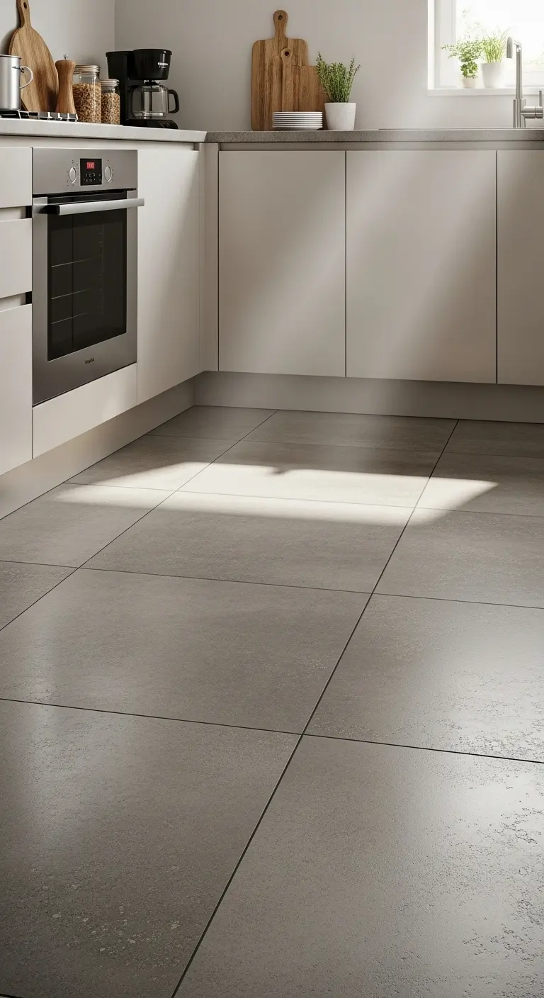 8. Polished Concrete Look Tiles